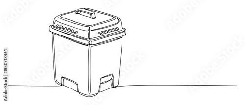 compost bin container line vector illustration