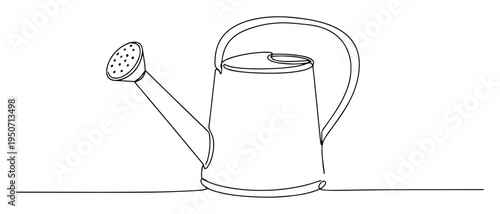 garden watering can line vector illustration