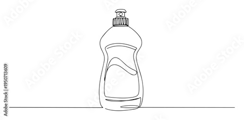 dishwashing liquid bottle line illustration