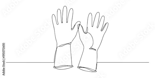 rubber cleaning gloves line drawing
