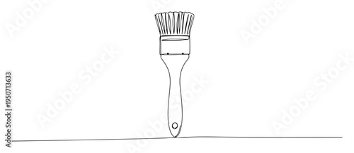 cleaning brush tool line vector illustration