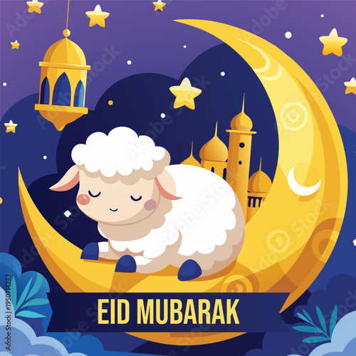 Eid al-adha mubarak social media post template
