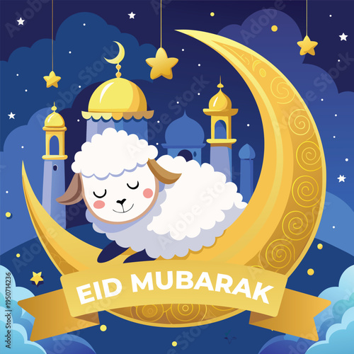 Eid al-adha mubarak social media post template
