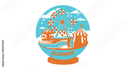 Vector summer carnival globe icon