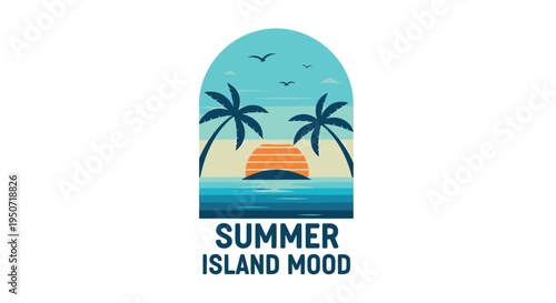 Summer island mood logo vector