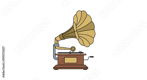 Vintage gramophone vector illustration, flat design