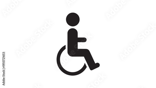 Wheelchair Accessibility Symbol – Universal Disability Access Icon Silhouette