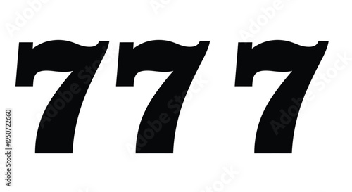Three black sevens displayed prominently in a striking silhouette