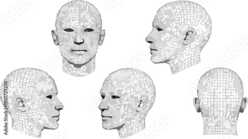 male and female faces