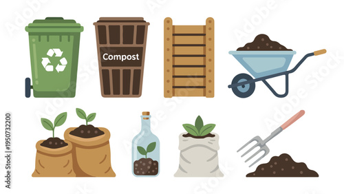 set of gardening tools