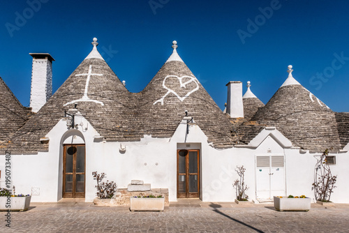 Принти на полотні Trulli houses and streets in Alberobello, a small town in the south of Italy