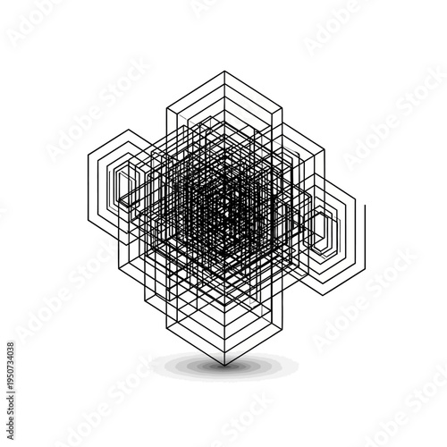 Geometric shapes in a grid pattern.