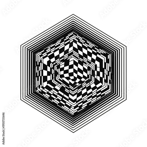 Geometric Patterned Optical Illusion Design.