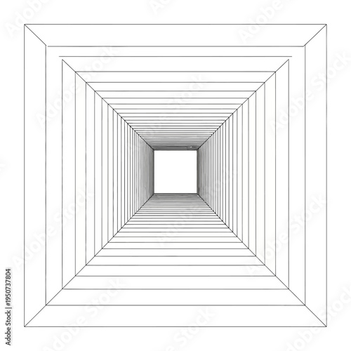 Geometric tunnel with lines converging.