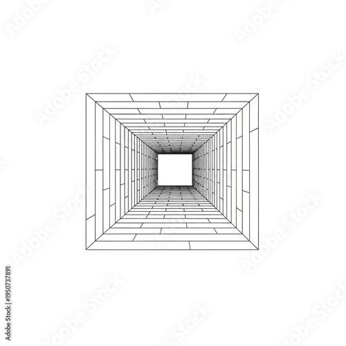 Perspective View of a Square Tunnel.
