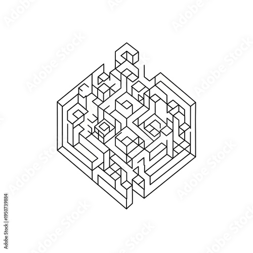 Complex Geometric Maze Design Structure.