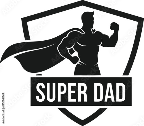Super dad hero emblem