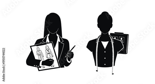 Set of 2 business people icons vector