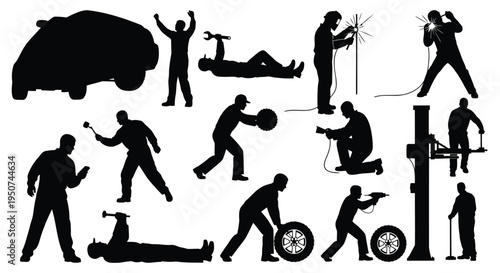 Set of 13 people exercising and fitness icons vector