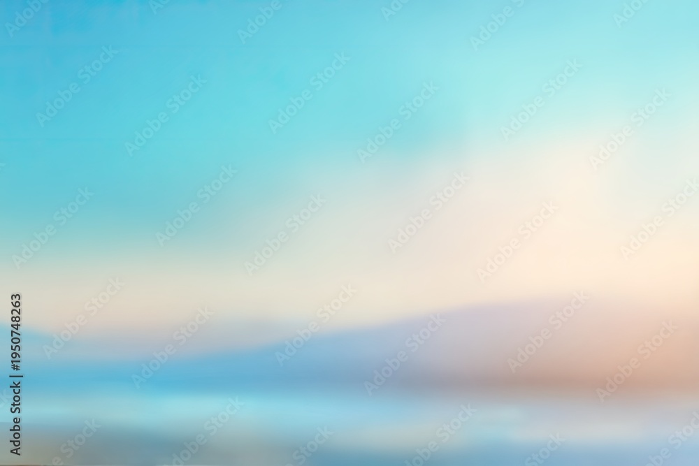 Fototapeta premium Abstract Blurred Ocean Horizon with Soft Gradient Sky.