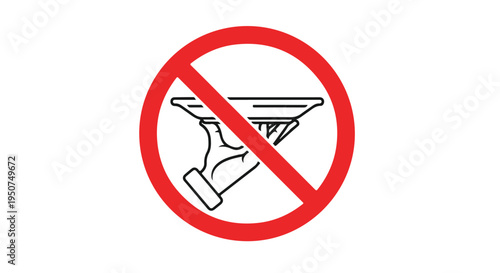 A line drawing of a no alcohol symbol with a red circle and line through it on a white background.