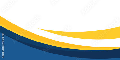 Printblue and yellow wavy shape background. suitable for business poster design, corporate banner, presentation, flyer, social media post. vector illustration