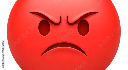 Wallpaper Mural Angry Red Emoji Face Icon Close-Up Torontodigital.ca