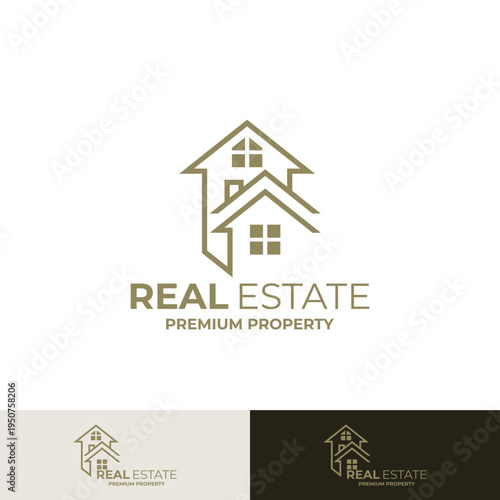 Real estate logo with simple design template, building icon and home logos