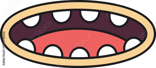Hand-Drawn Cartoon Mouth Doodle Illustration
