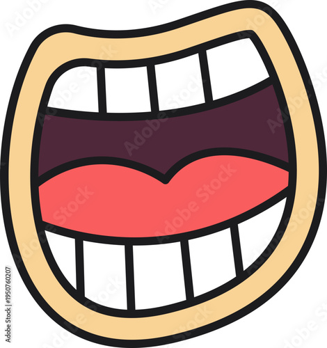 Hand-Drawn Cartoon Mouth Doodle Illustration