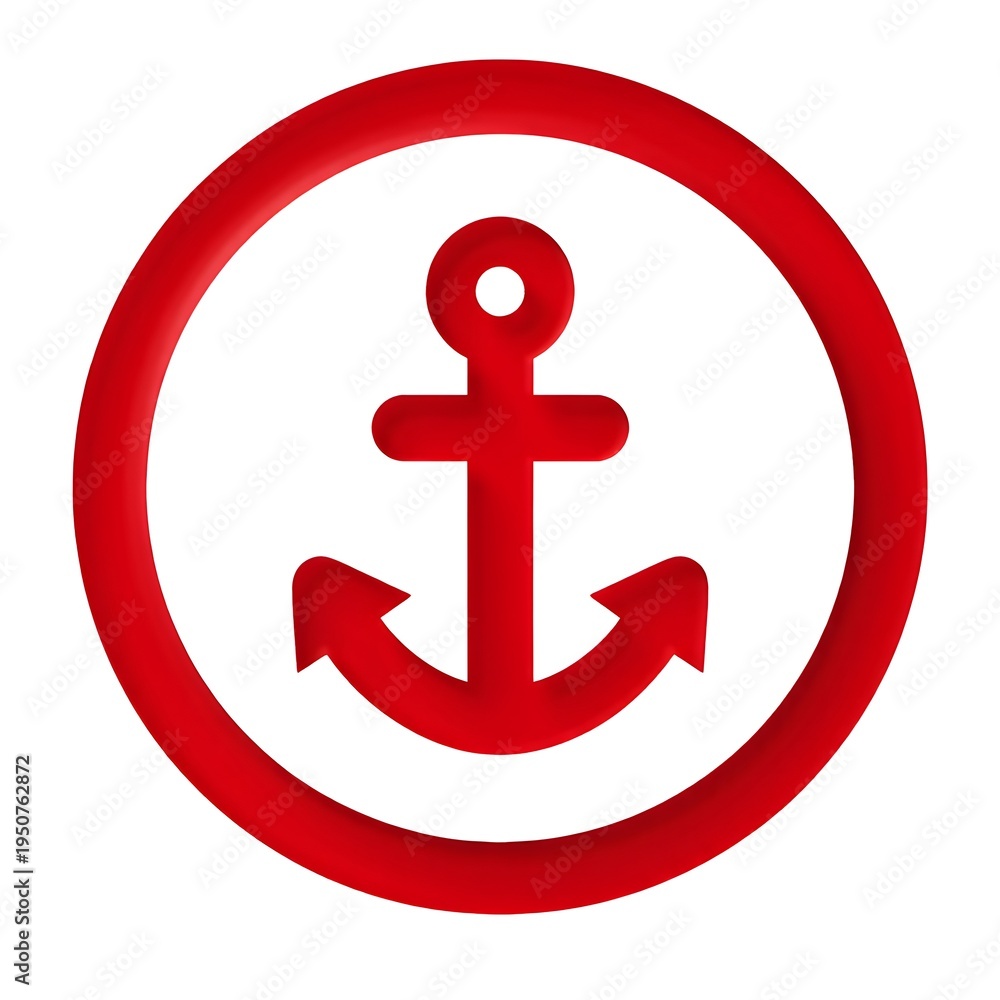 Fototapeta premium Anchor icon on white
