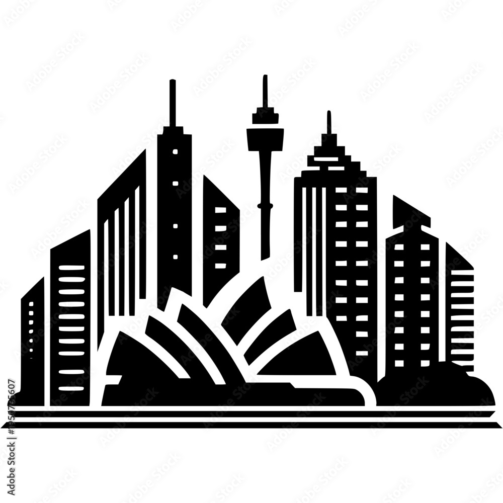 Obraz premium Sydney Skyline Icon Vector