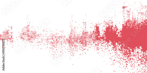 Artistic vector illustration of red paint and ink splashes on a grunge watercolor texture backdrop, creating a festive Christmas design pattern with blood-red splatters and decorative drops