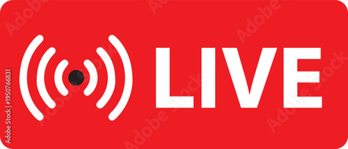 Live Stream Button with Signal and Text