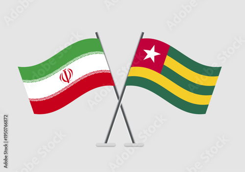 Iran and Togo vector flags with simple crossing alignment