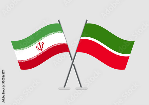 Iran and Tatarstan vector flags depicted in formal pairing