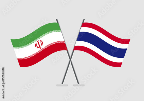 Iran and Thailand  vector flags for cultural identity visuals
