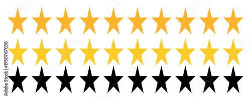 Star vector icons. Golden and black star, Golden star on white background.