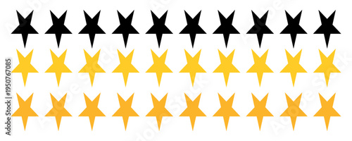 Star vector icons. Golden and black star, Golden star on white background.