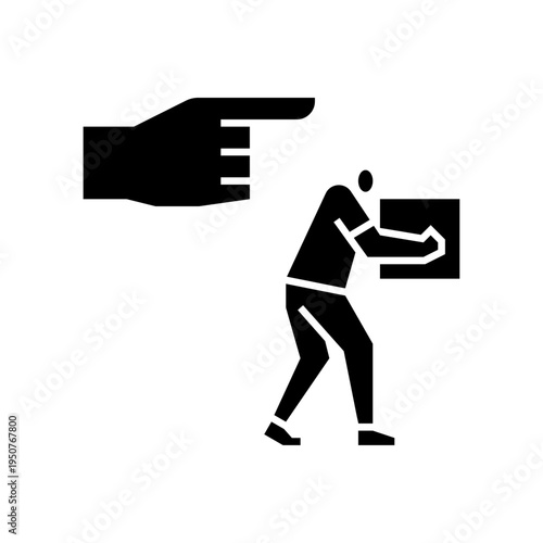 get out glyph icon. leave illustration.