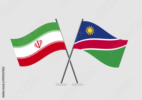 Free Download Iran and Namibia vector flags arranged for visual balance - GFXLoad