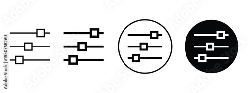 Filter sign symbol icon set