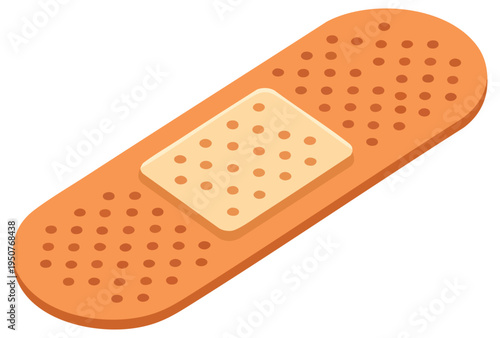 Single Adhesive Medical Plaster Bandage Vector for First Aid Care