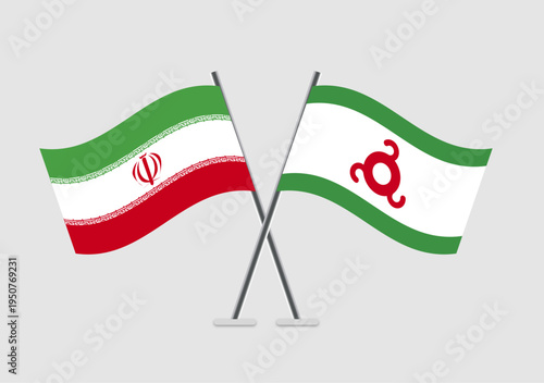 Iran and Ingushetia vector flags graphic for official theme
