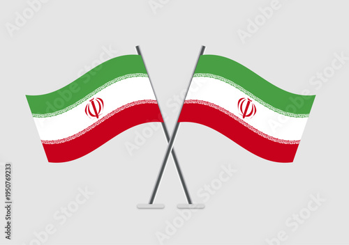 Iran and Iran vector flags isolated from background clutter
