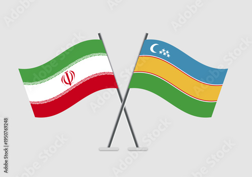 Free Download Iran and Karakalpakstan vector flags design with flat color scheme - GFXLoad
