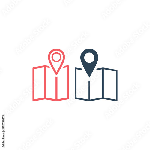 Isolated Pinpoint Icons set Symbol On Clean Background.
