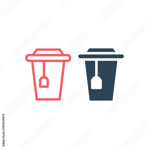 Cup tea icons set vector illustration.