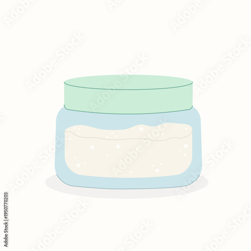 Cream jar flat vector illustration