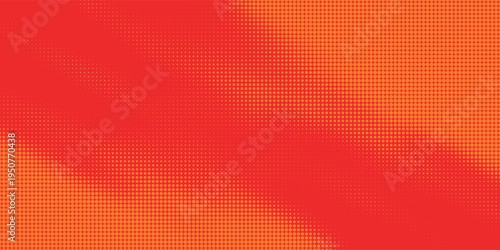 Dotted halftone gradient texture. Fading polka dot background. Repeating dot gradient pattern background. Fading orange pop art comic overlay background. Halftone raster effect wallpaper. Vector